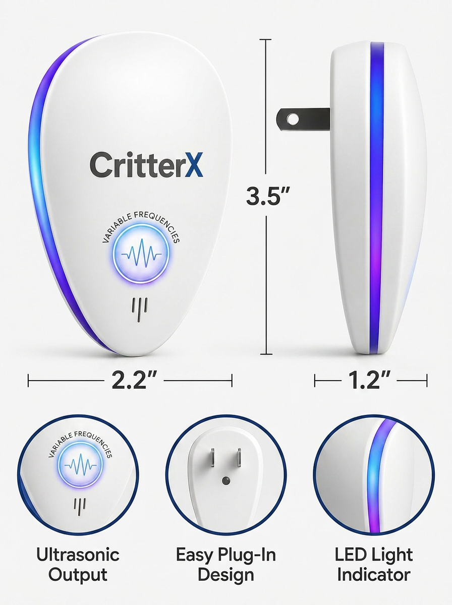CritterX™ Pro 2025 Advanced Pest Repeller - Eliminate Pests Permanently