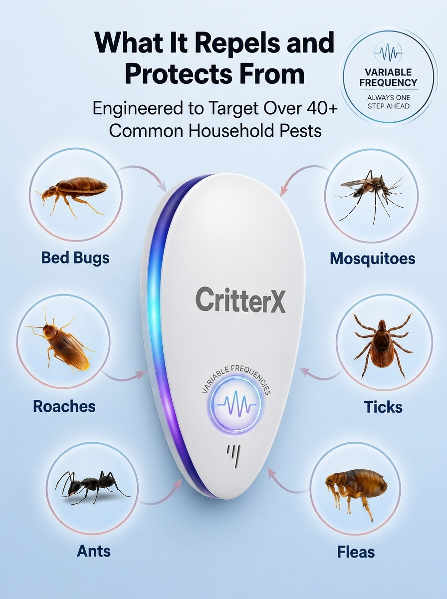CritterX™ Pro 2025 Advanced Pest Repeller - Eliminate Pests Permanently